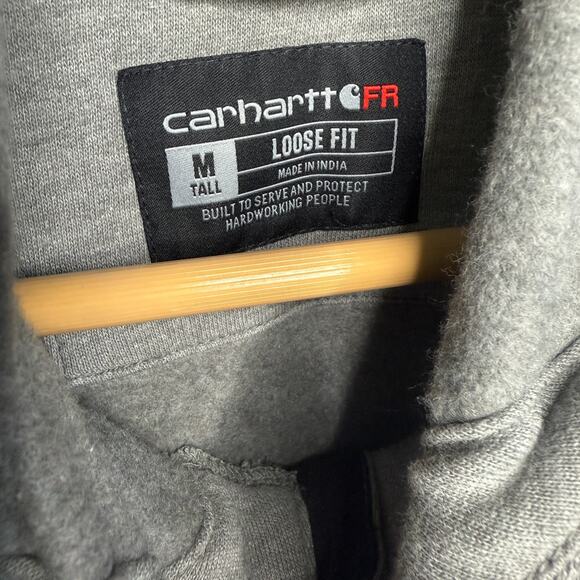 Carhartt Flame Resistant Force Hoodie Men’s M Tall Gray Loose Fit Full Zip NWT - Picture 5 of 8